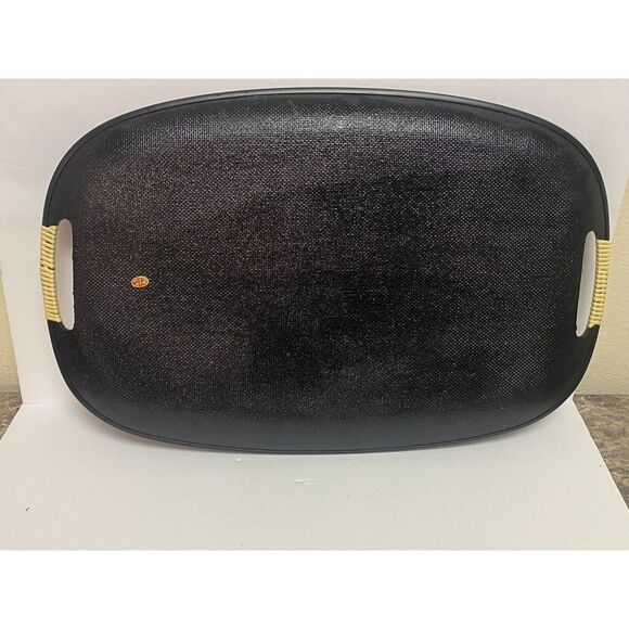 MCM Vintage Lacquer Ware Serving Tray Wine Bottle Grapes Green Japan - Picture 2 of 10